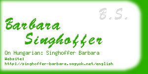 barbara singhoffer business card